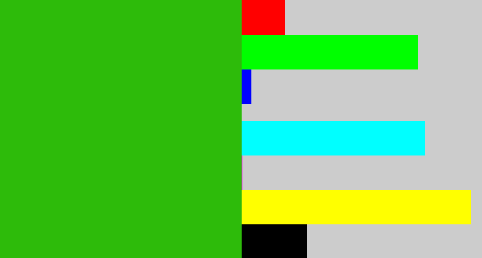 Hex color #2dbb0a - green