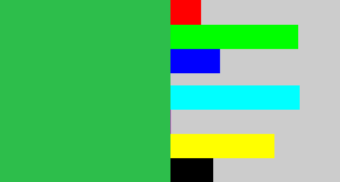 Hex color #2dbe4b - medium green