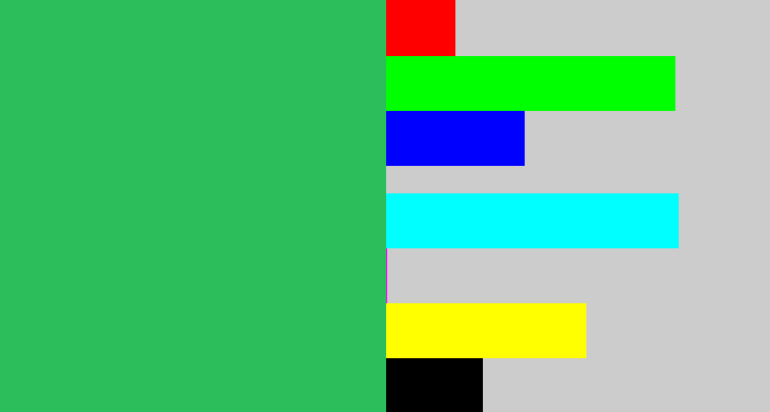 Hex color #2dbe5c - cool green
