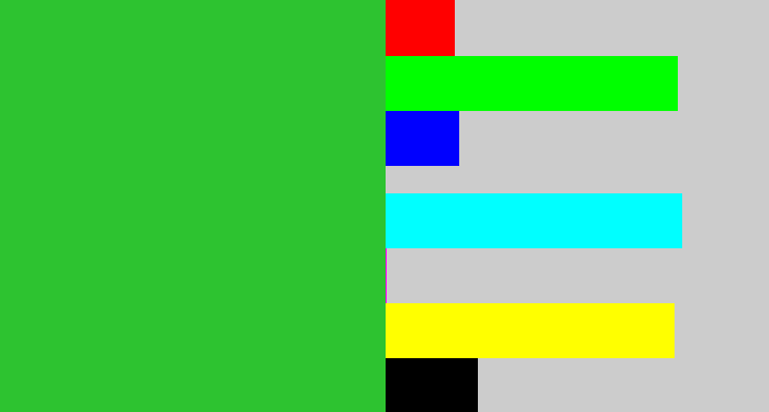 Hex color #2dc330 - medium green
