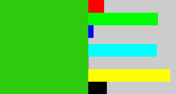 Hex color #2dca0f - green