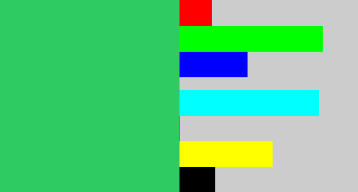 Hex color #2dcb62 - algae green