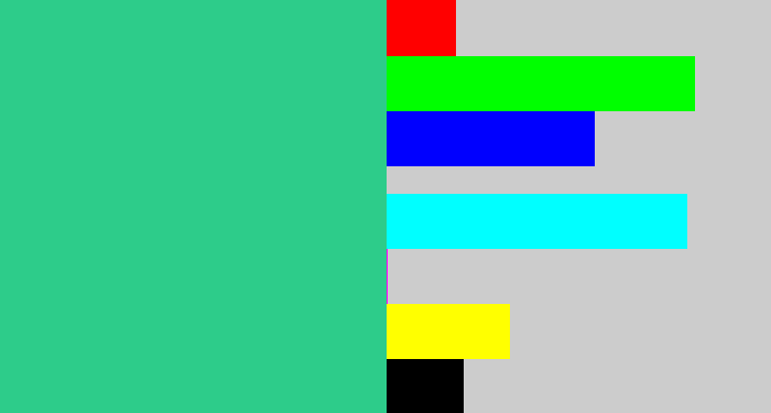 Hex color #2dcc8a - greenblue