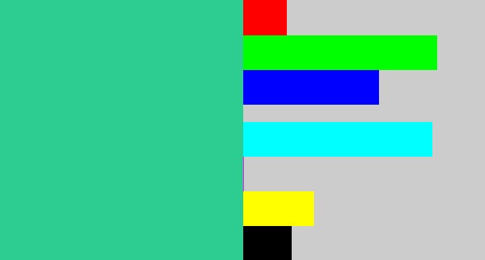 Hex color #2dcc90 - greenblue