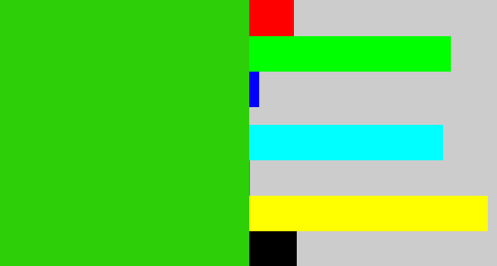 Hex color #2dcf09 - vivid green