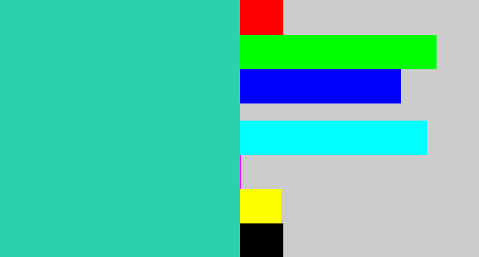 Hex color #2dd0ac - tealish