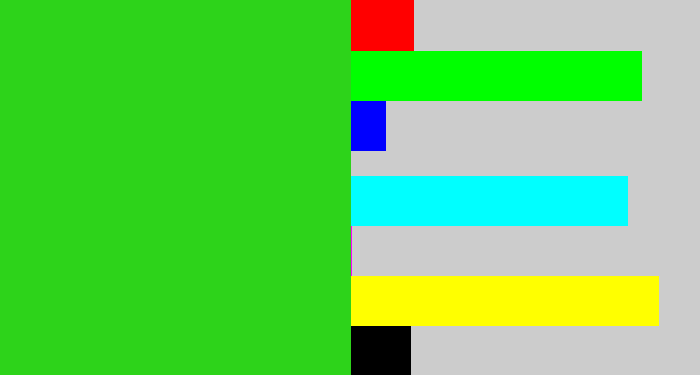 Hex color #2dd31a - vivid green