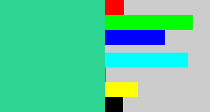 Hex color #2dd492 - greenblue