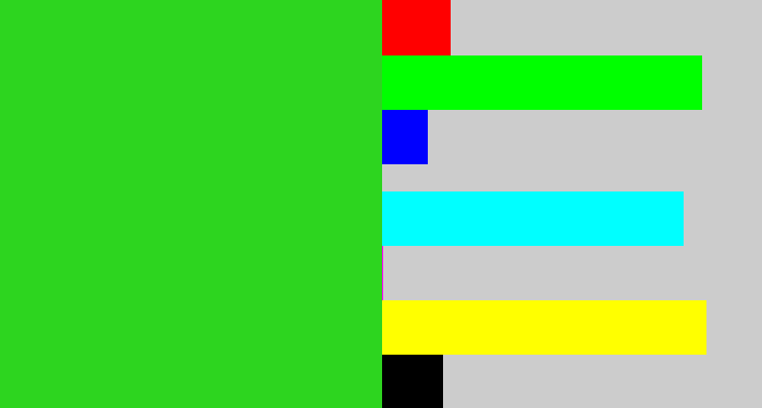 Hex color #2dd51f - vivid green