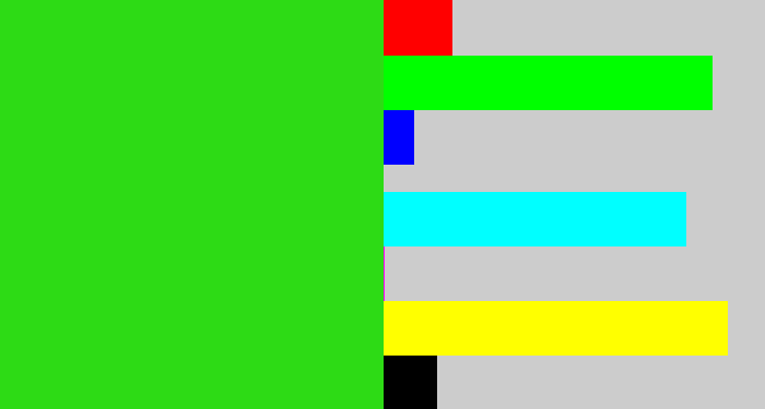 Hex color #2ddb15 - vivid green