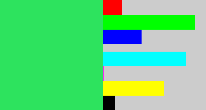 Hex color #2de35e - bright light green