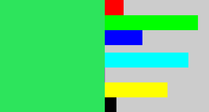 Hex color #2de45c - bright light green