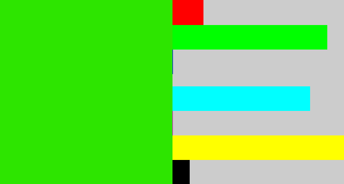 Hex color #2de500 - vivid green