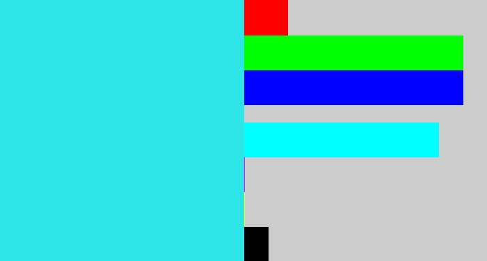 Hex color #2de5e6 - bright light blue