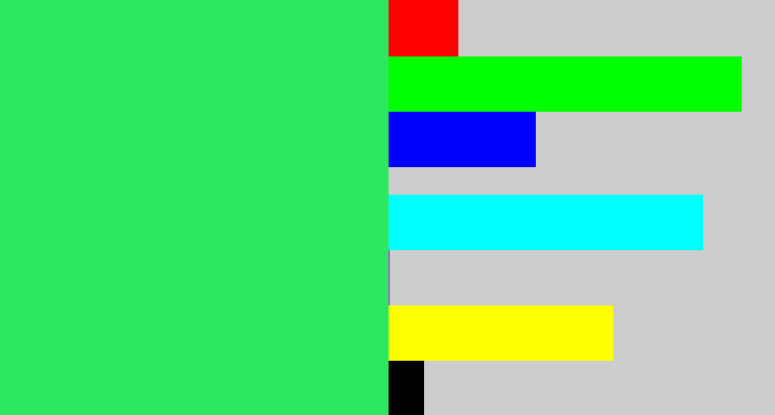 Hex color #2de760 - bright light green