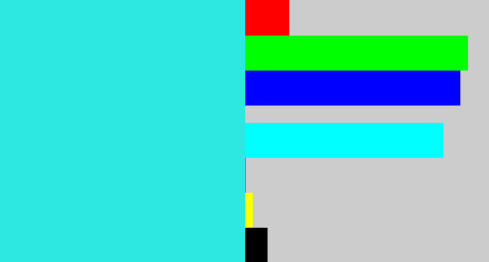Hex color #2de7e1 - bright light blue