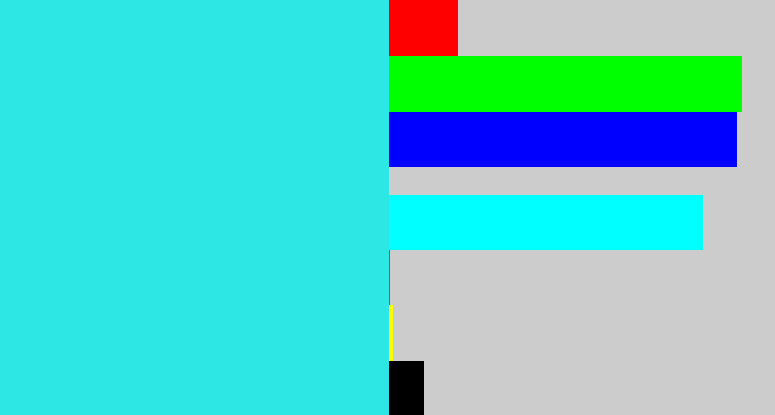 Hex color #2de7e5 - bright light blue