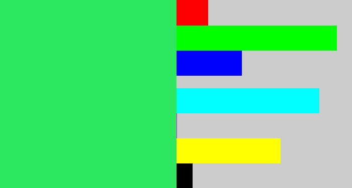 Hex color #2de85f - bright light green