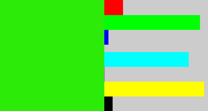 Hex color #2deb09 - vivid green