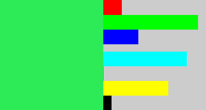 Hex color #2deb57 - bright light green