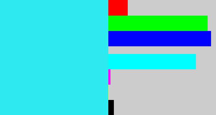 Hex color #2debf1 - bright light blue