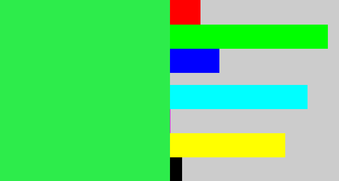 Hex color #2dec4b - bright light green