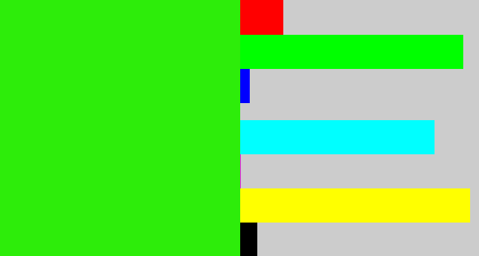 Hex color #2ded0a - vivid green