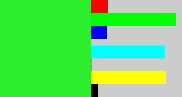 Hex color #2dee2c - radioactive green
