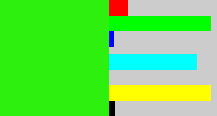 Hex color #2df00e - vivid green