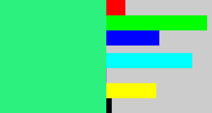 Hex color #2df17f - wintergreen