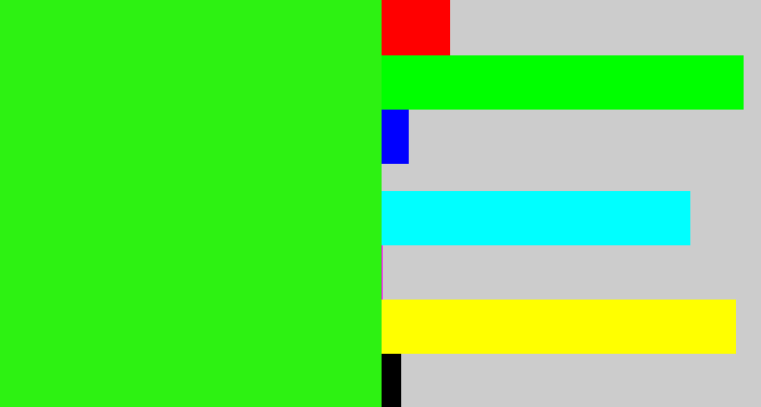 Hex color #2df212 - vivid green