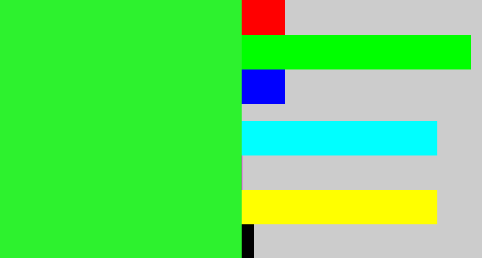 Hex color #2df22e - hot green