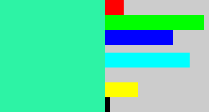 Hex color #2df3a5 - greenish cyan