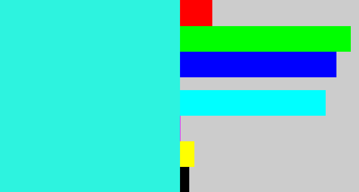 Hex color #2df3df - bright light blue
