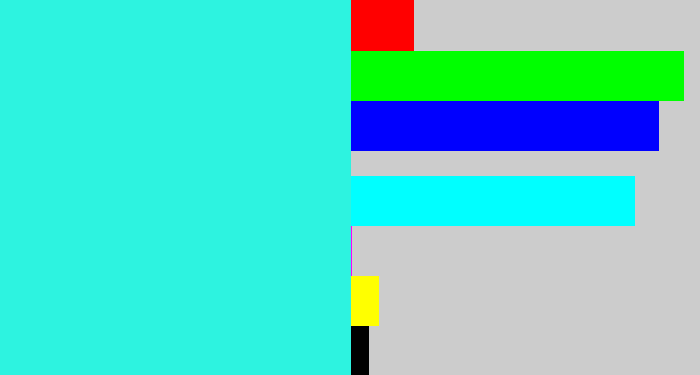 Hex color #2df3e0 - bright light blue