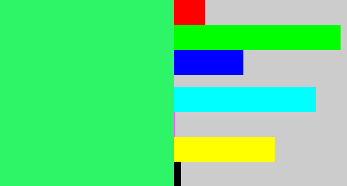 Hex color #2df567 - bright light green
