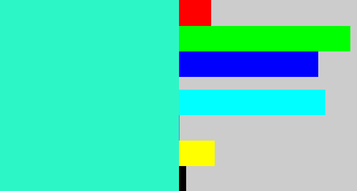 Hex color #2df6c6 - greenish cyan