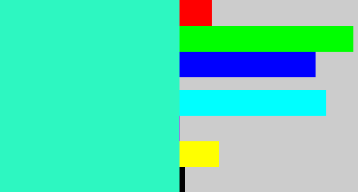 Hex color #2df7c1 - greenish cyan
