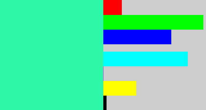 Hex color #2df8a8 - greenish cyan