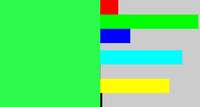 Hex color #2df94d - bright light green