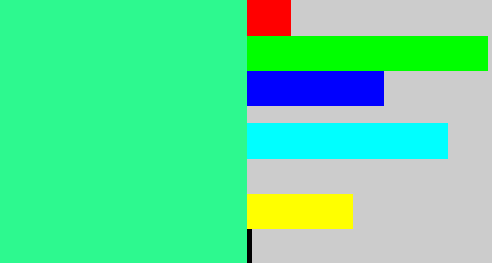Hex color #2df98f - wintergreen