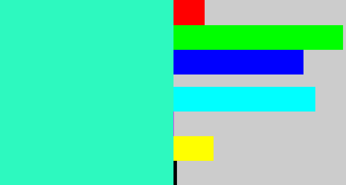Hex color #2df9bf - greenish cyan