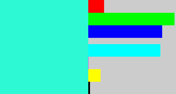 Hex color #2df9d5 - greenish cyan