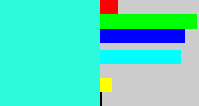 Hex color #2df9db - bright light blue