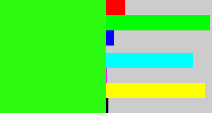 Hex color #2dfa11 - vivid green