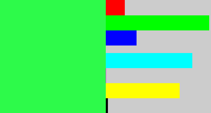 Hex color #2dfa4a - bright light green
