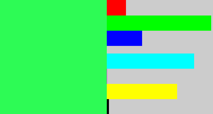 Hex color #2dfb55 - bright light green