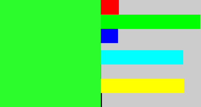 Hex color #2dfc2c - hot green