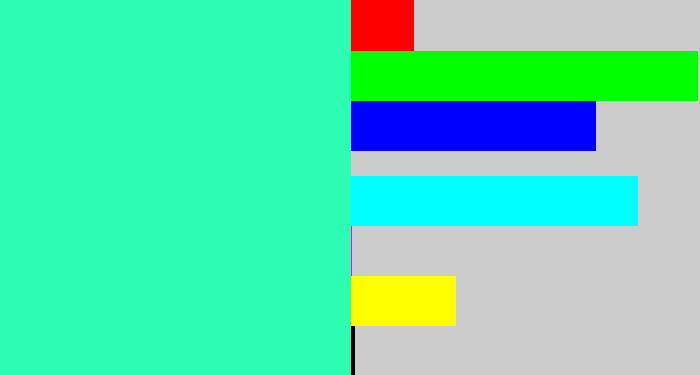 Hex color #2dfdb2 - greenish cyan