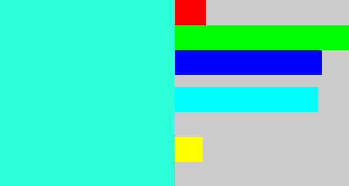 Hex color #2dffd6 - greenish cyan